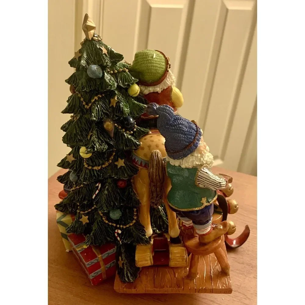 Vintage Fitz and Floyd Happy Holidays Stocking Holder Santa Tree 2004 With Box‎